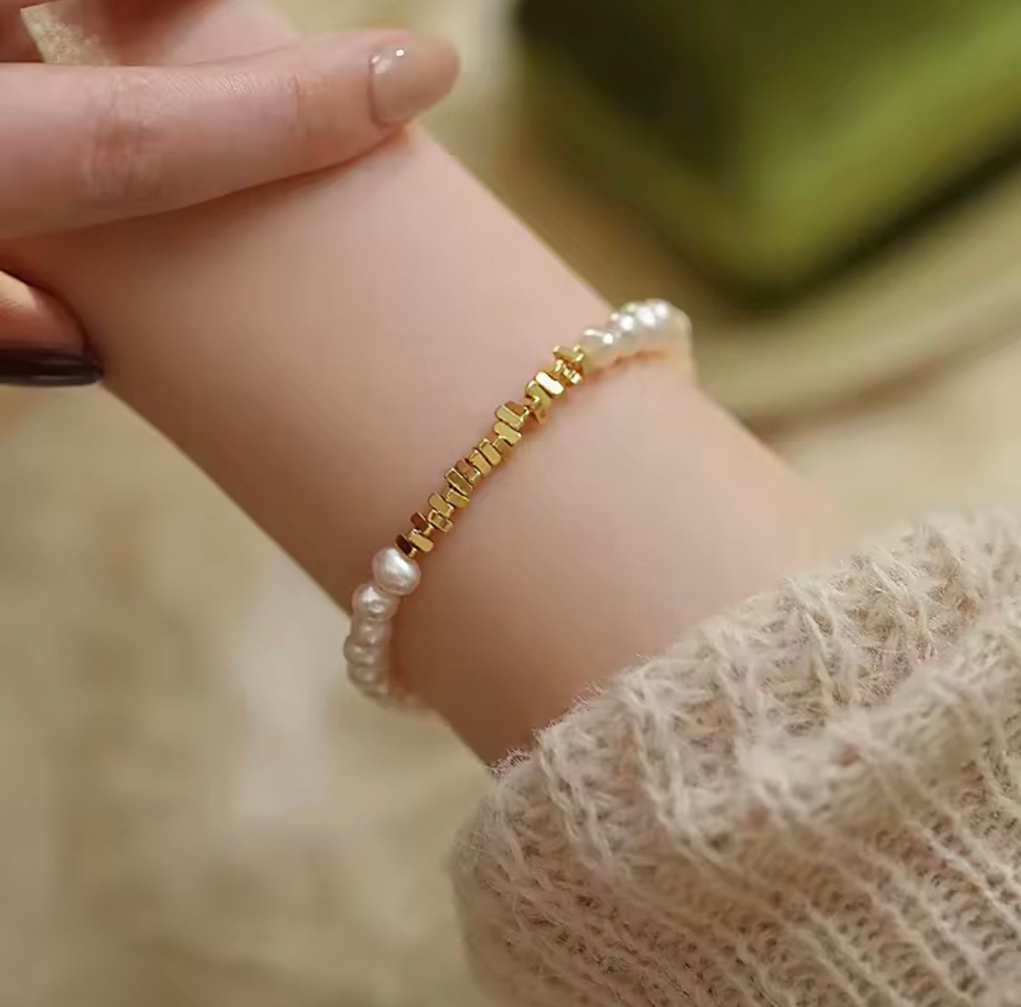 Duo Beaded Pearl Bracelet