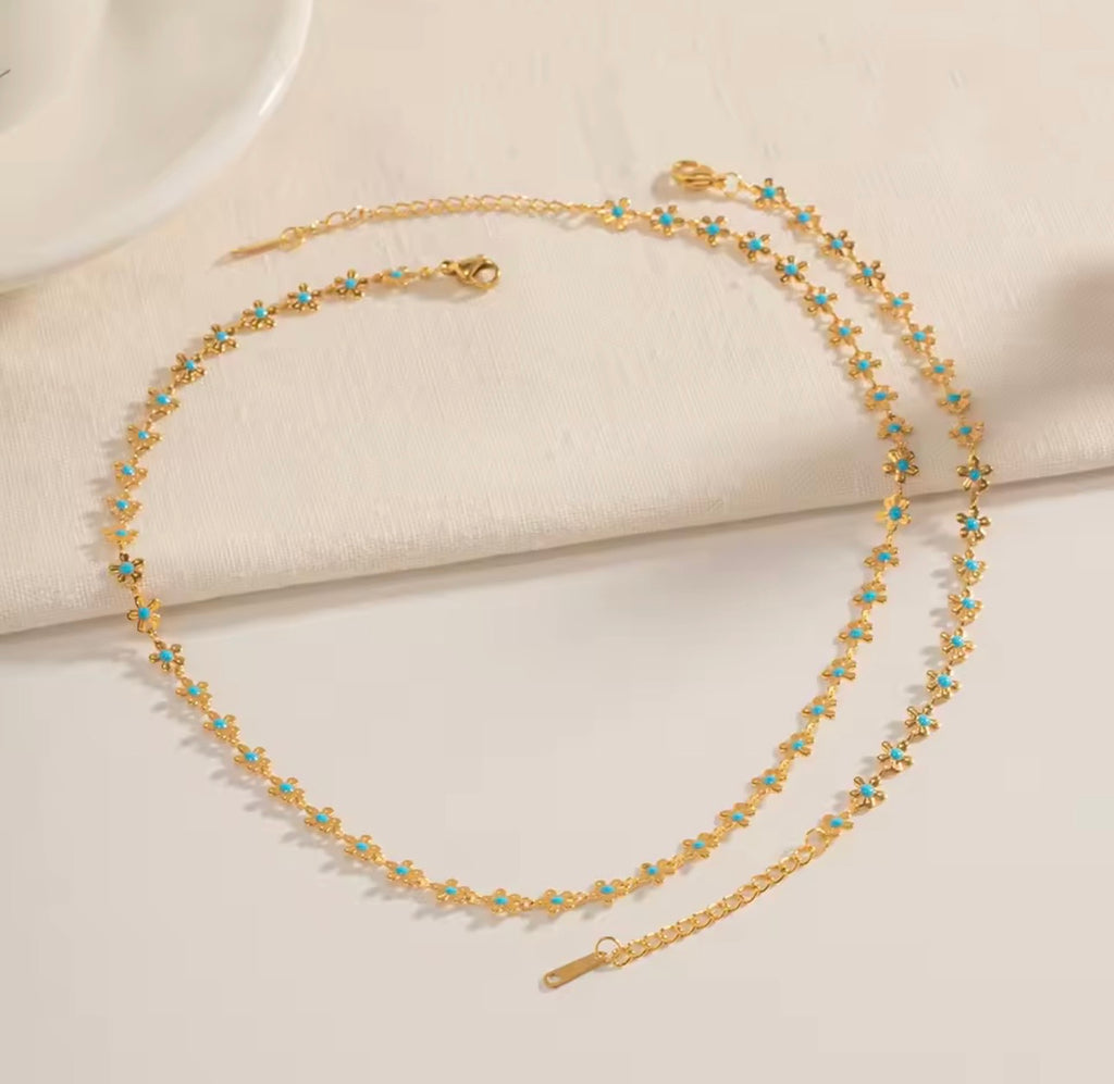 Turquoise Flower Jewelry Set