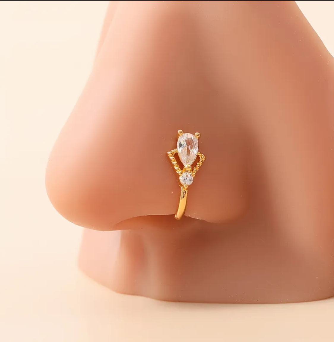 Tear Drop Pearl Nose Ring – Elegant Stainless Steel Pearl Nose Ring for Women in Pakistan