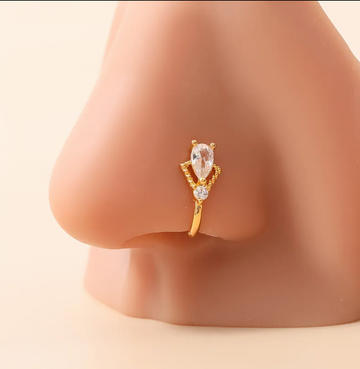 Tear Drop Pearl Nose Ring – Elegant Stainless Steel Pearl Nose Ring for Women in Pakistan