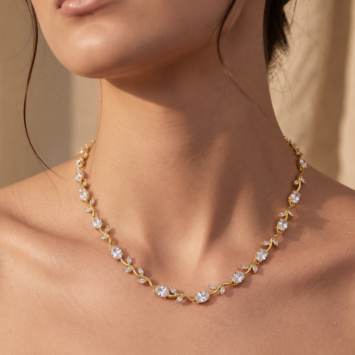Gold White Tulip Necklace