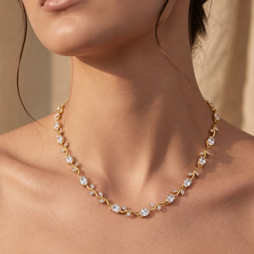 Gold White Tulip Necklace