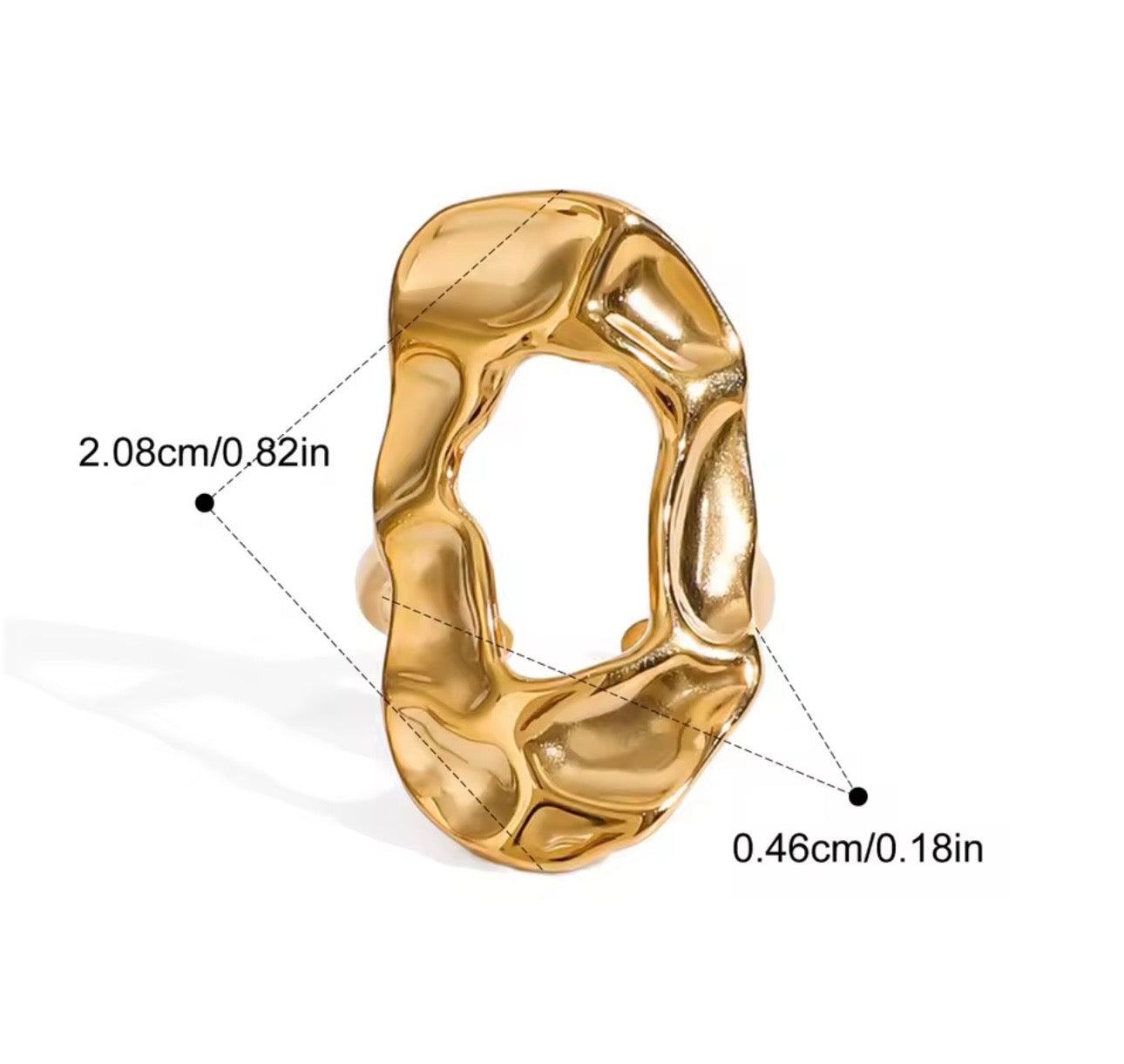 Nova Wavy Circle Adjustable Ring