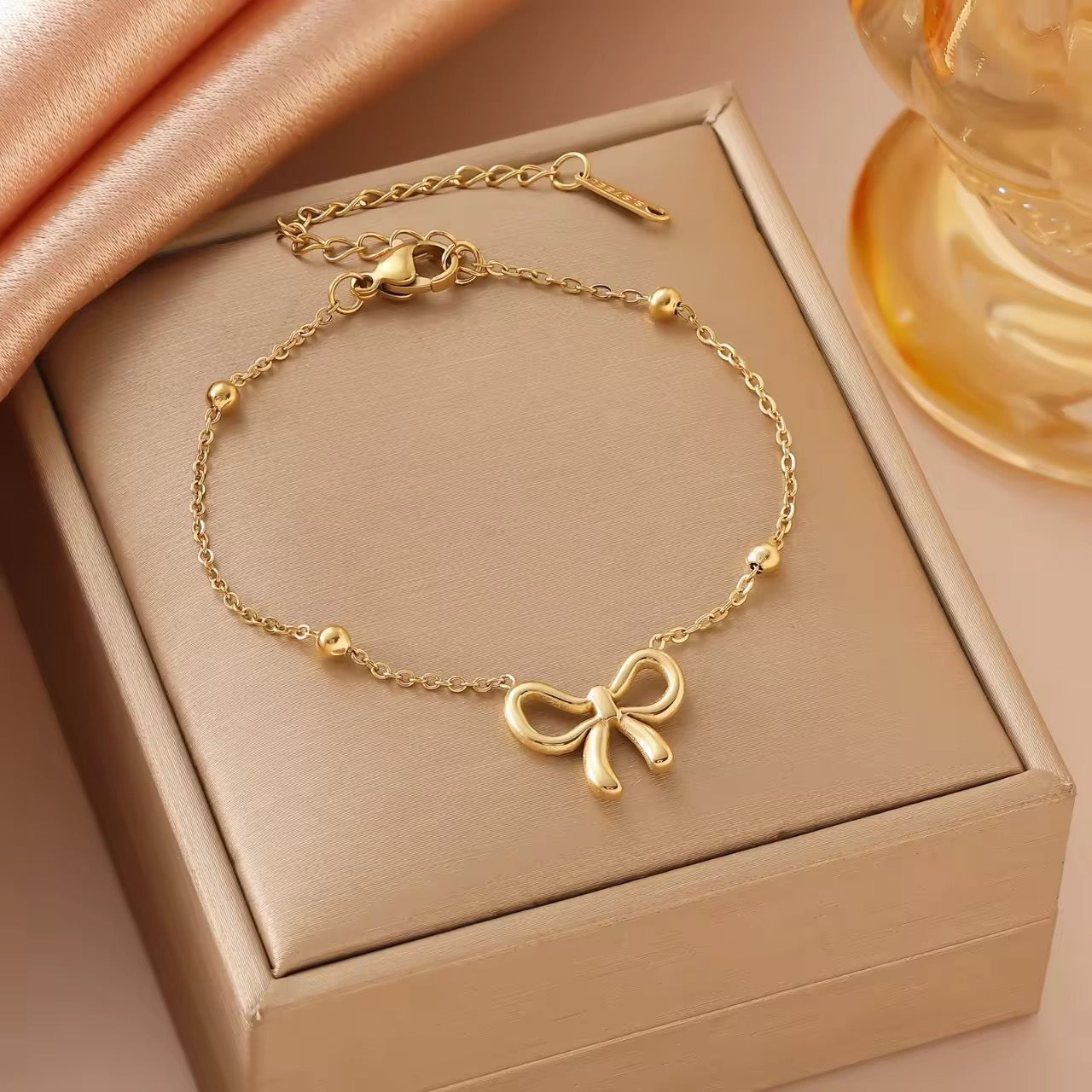 Ribbon Ball Chain Bracelet