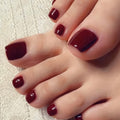 Red Square Shaped ToeNails 24pcs Press-on Nails