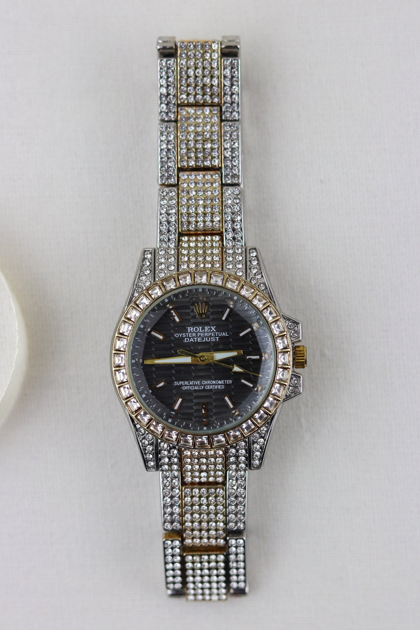 Rol-ex Black TwoTone Oyster Perpetual Watch