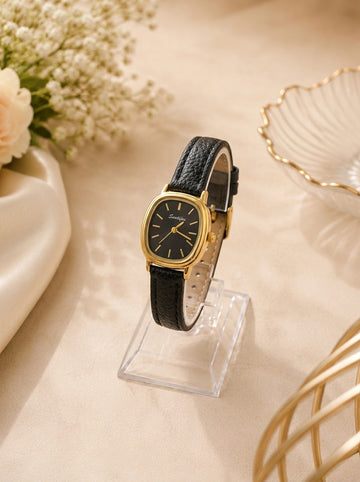 Sunliflex Gold Black Strap Watch