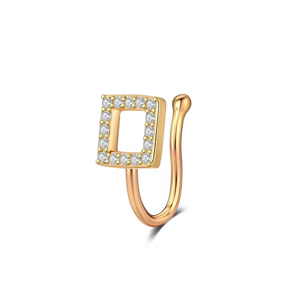 Square-Shaped Cubic Nose Ring – Anti-Tarnish Stainless Steel Nose Ring for Women in Pakistan