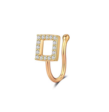 Square-Shaped Cubic Nose Ring – Anti-Tarnish Stainless Steel Nose Ring for Women in Pakistan