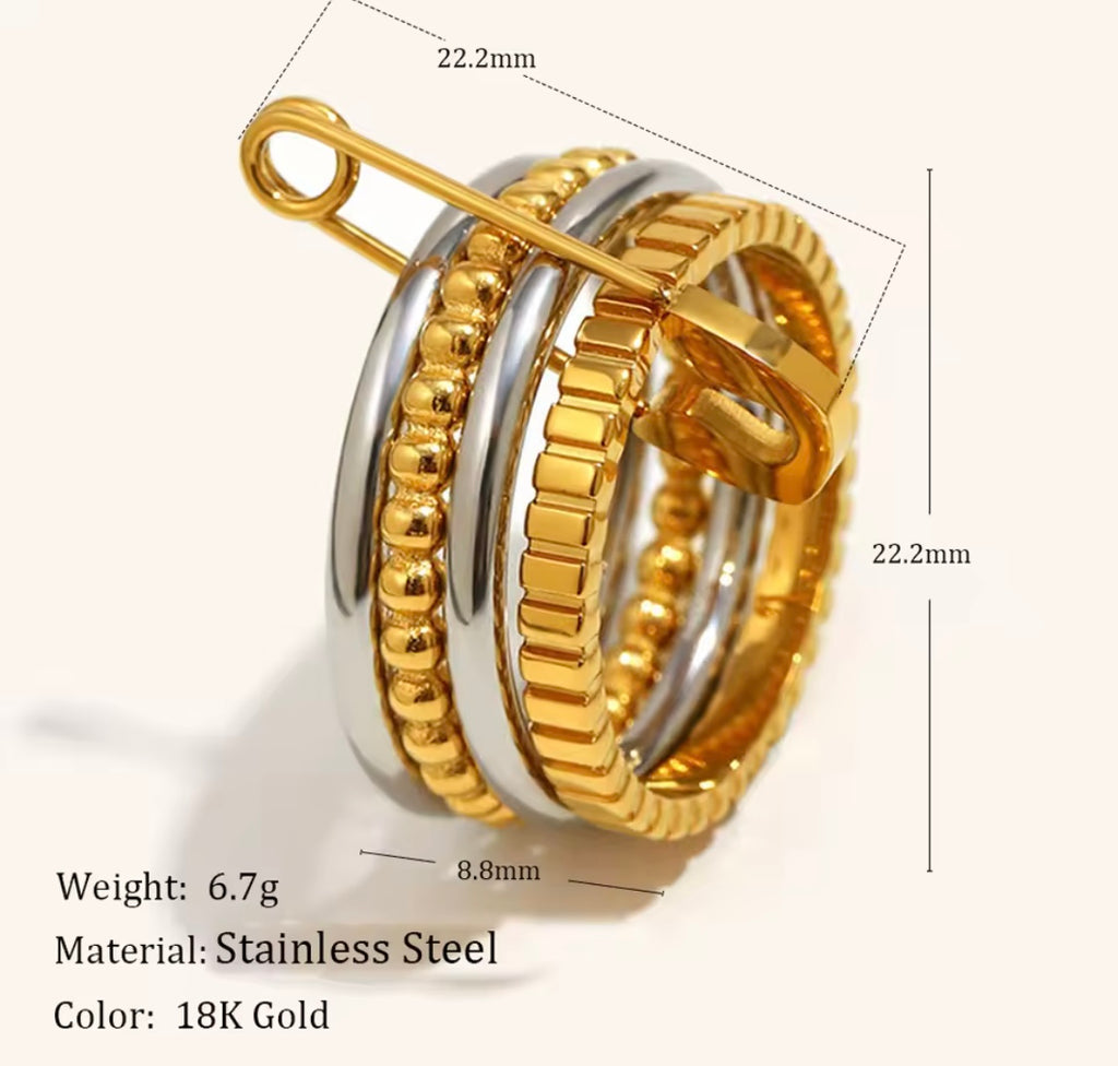 PinLock Double Band Ring