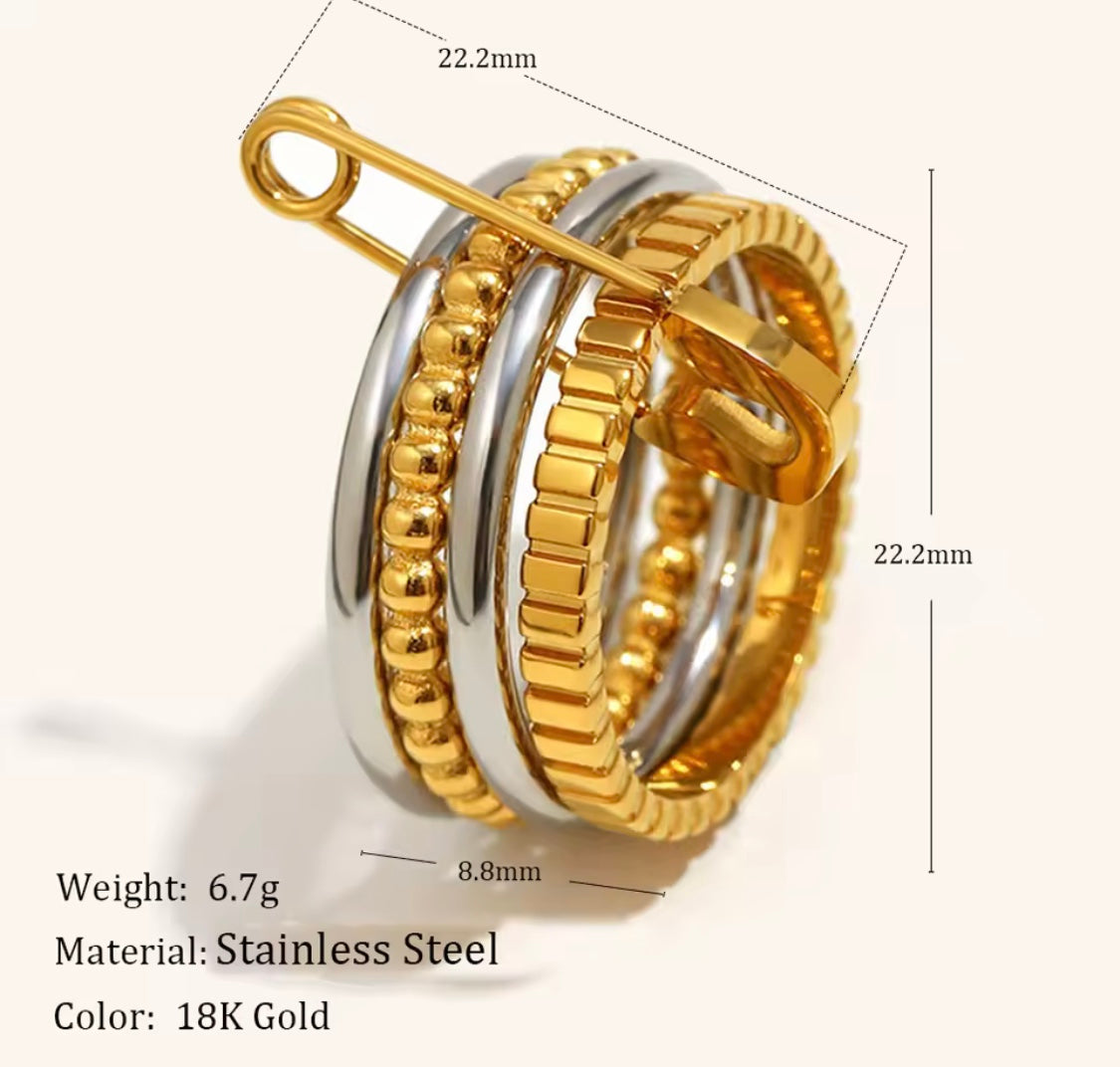 PinLock Double Band Ring