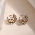 Two-Tone Beaded Hoops