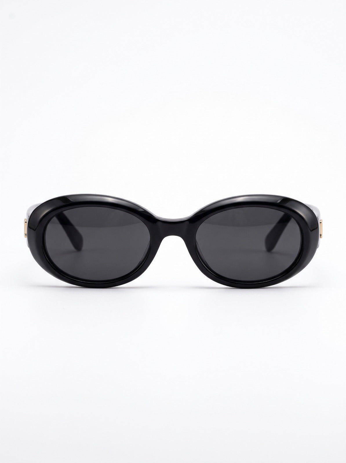 Vesper Black Oval Sunglasses