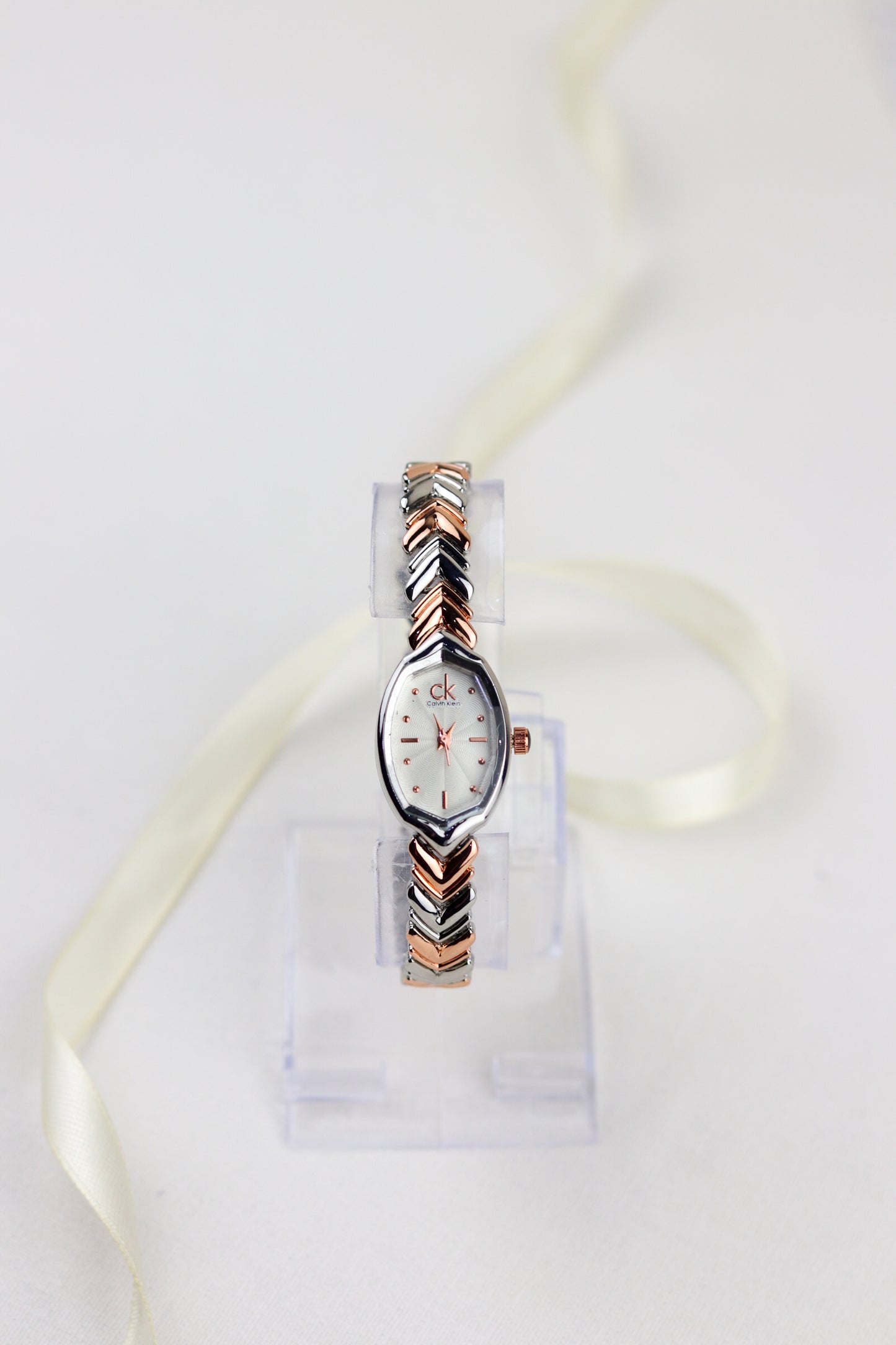 CK White Metallic Whisper Watch