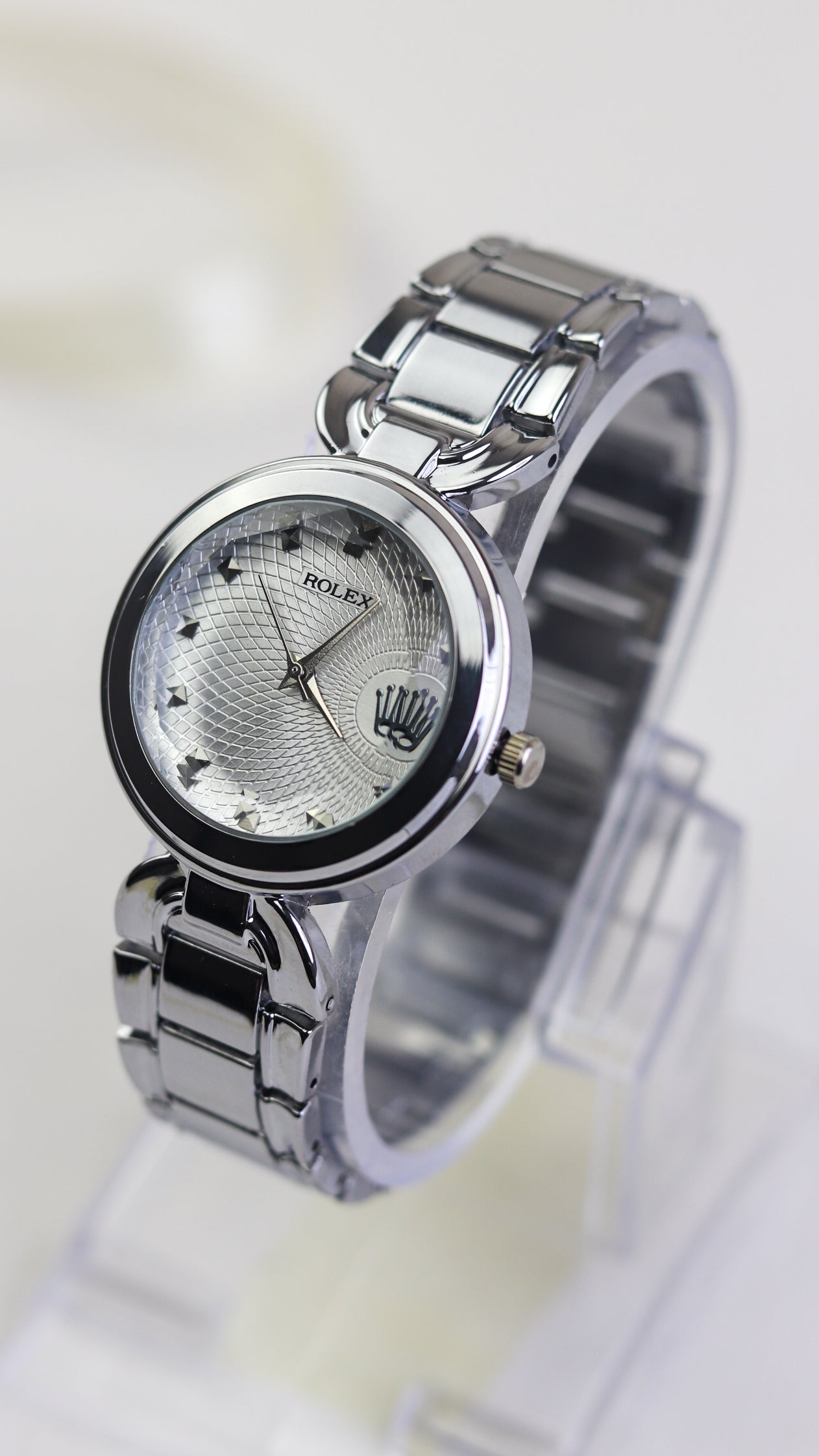 Rol-ex Silver Aura Timepiece Watch Women Watch