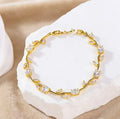 Gold White Tulip Bracelet