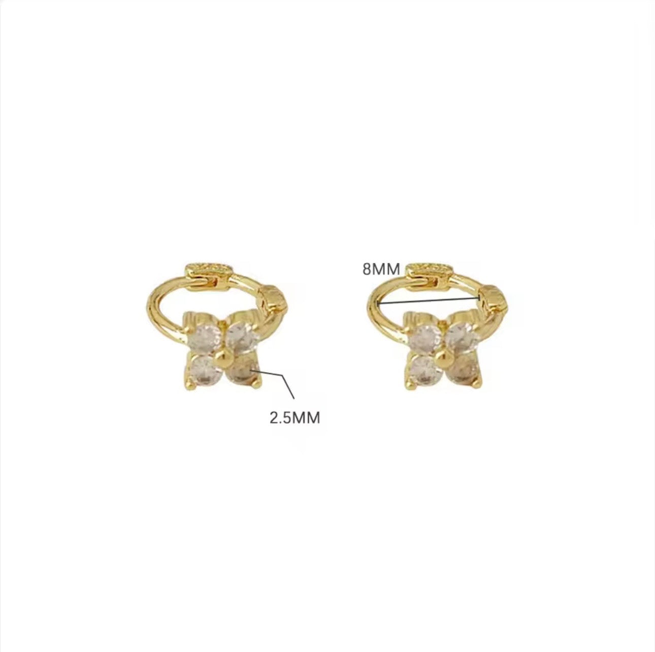 Floral Huggie earrings packaging Jewelistic Pakistan