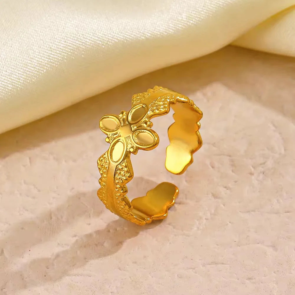 Flower Shape Adjustable Ring stainless steel jewellery Pakistan