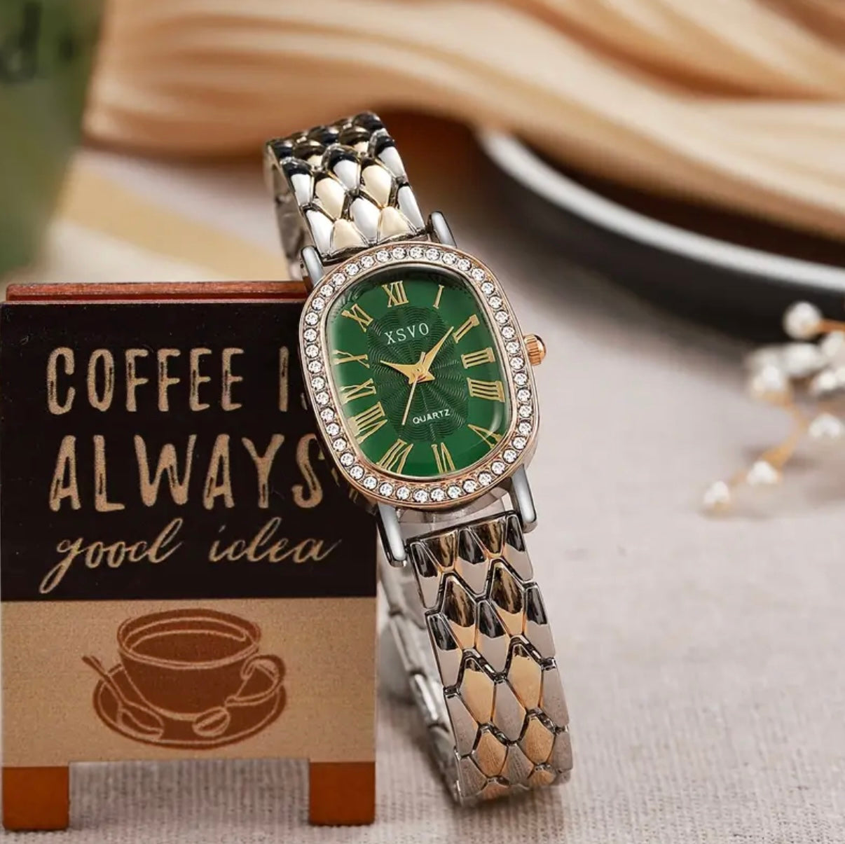 Xsvo Emerald Two Tone Women Watch