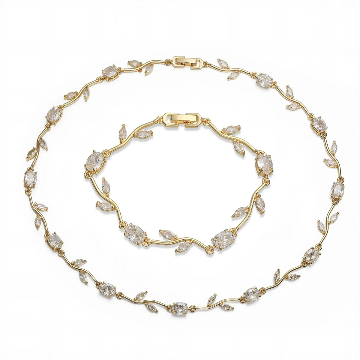 Gold White Tulip Jewellery Set for Women – Elegant Floral Necklace and Earrings Set in Pakistan