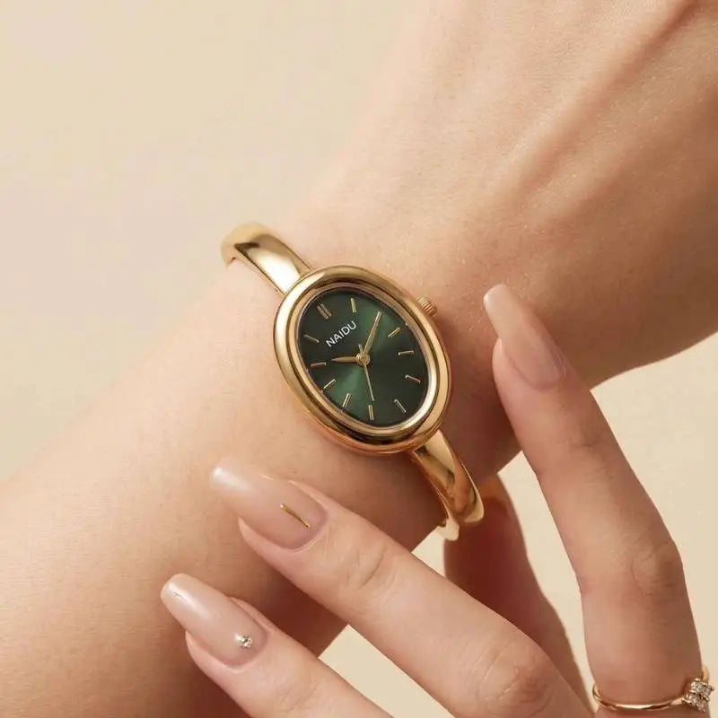 Golden Watch Bangle Green Dial daily wear jewellery Pakistan