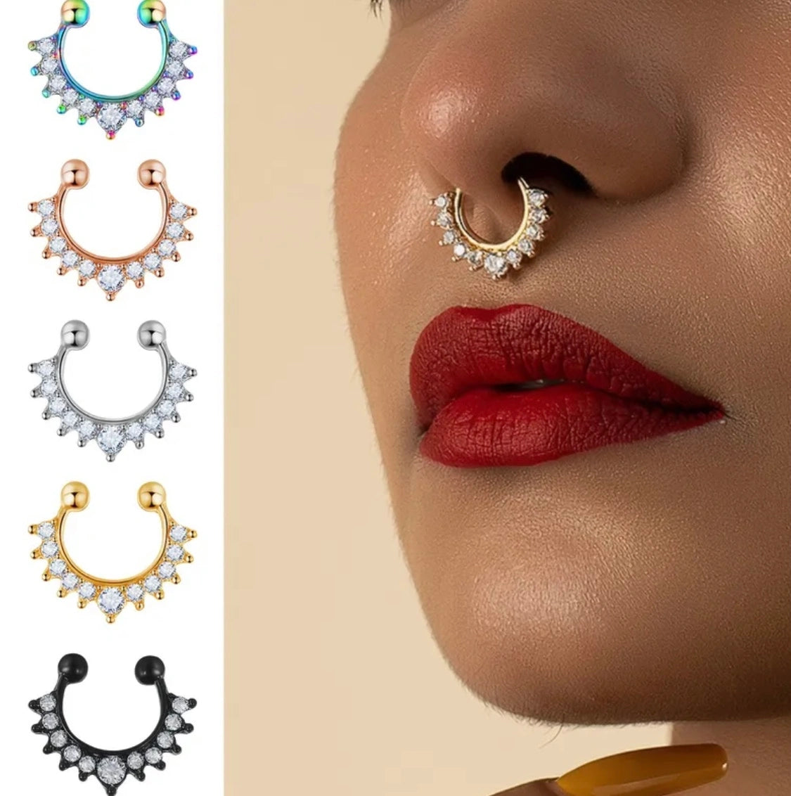 Hoof C-Shaped Nose Ring for women featuring a sleek minimalist design, elegant nose jewellery for daily wear in Pakistan