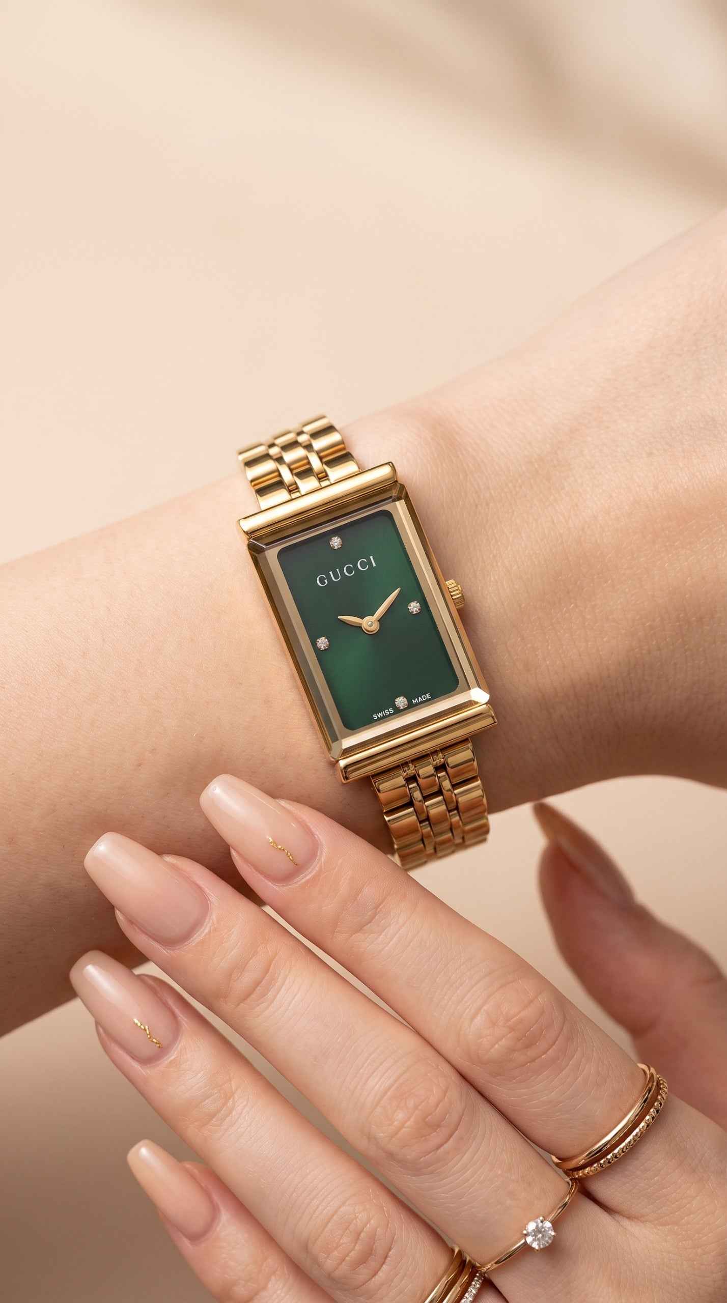 Gucci Rectangular Diamond Dial