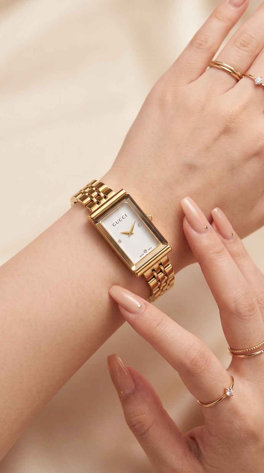 Gucci Rectangular Diamond Dial