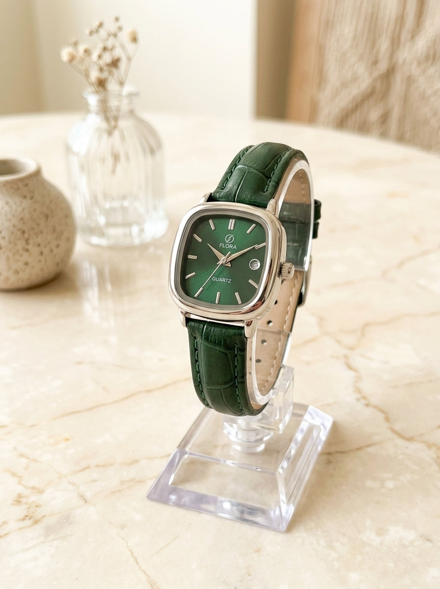 Flora Heritage Women Strap Watch - Green