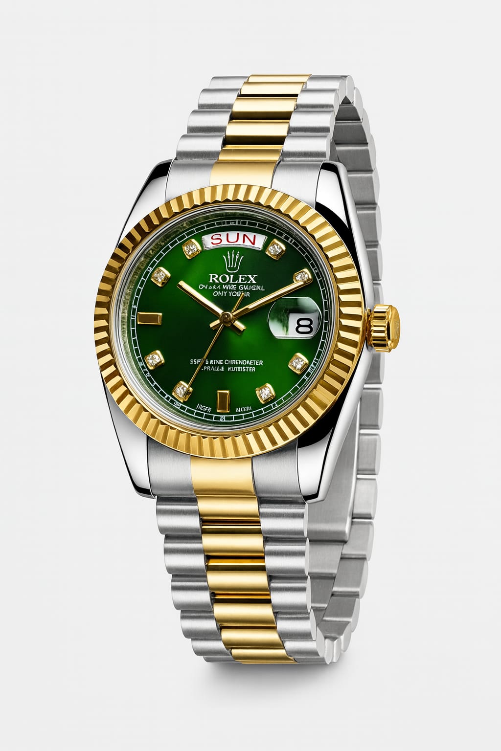 Ro-lex Green Majesty Day-Date Watch
