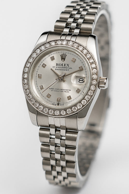 Ro-lex Silver Spark Datejust Watch