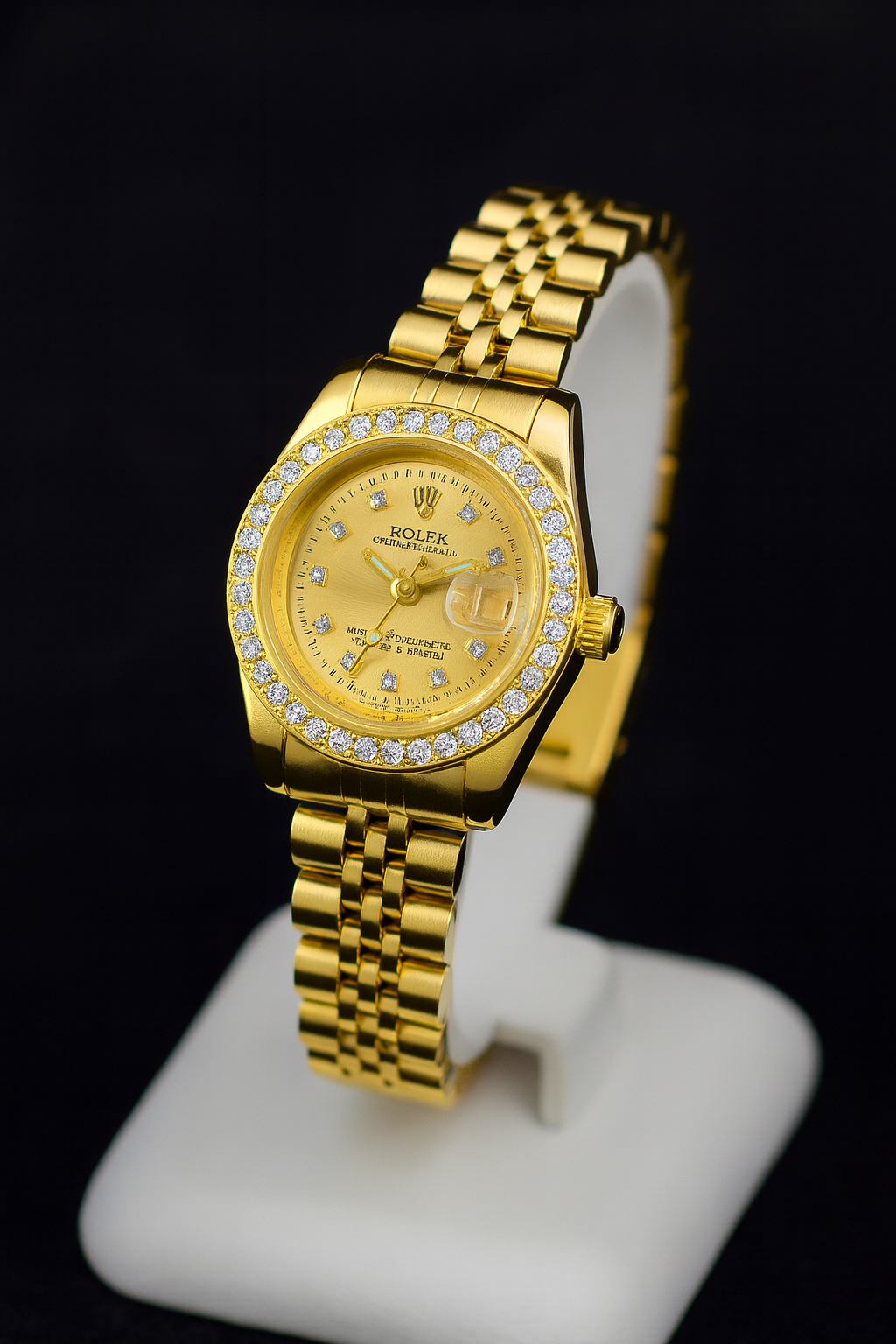 Ro-lex Golden Aura DateJust Watch
