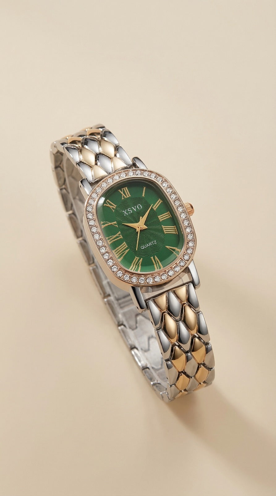 Xsvo Emerald Two Tone Women Watch