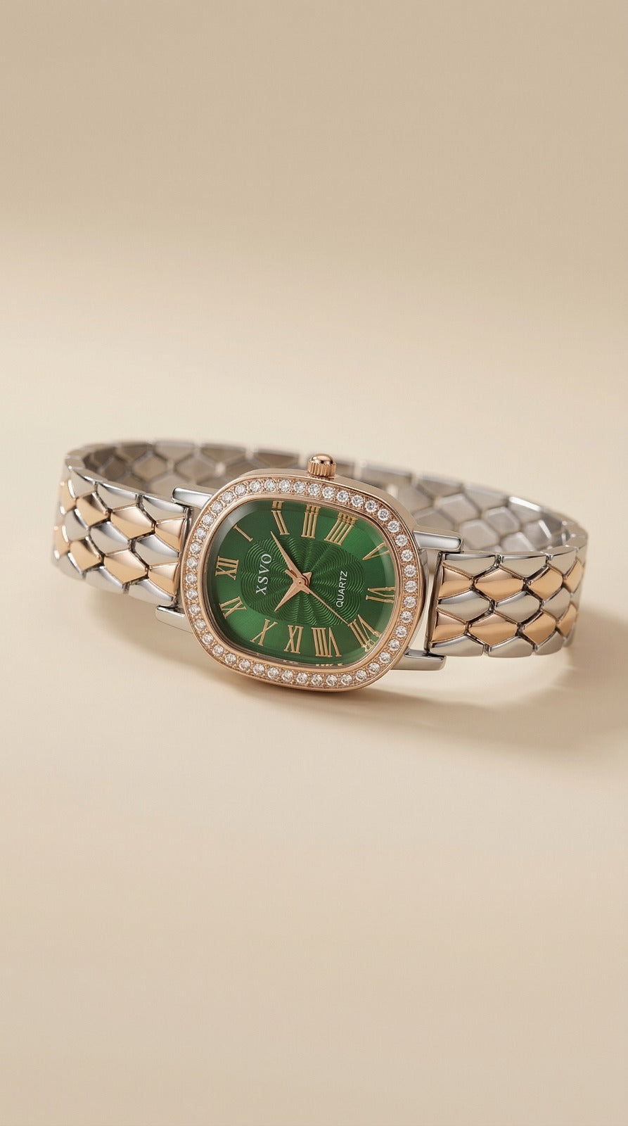 Xsvo Emerald Two Tone Women Watch