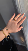 Cartier Bangle & Ring + Clover Bracelet Stack Set