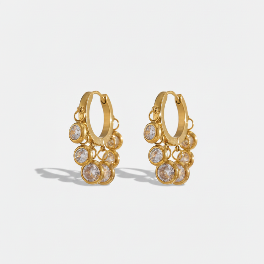 Luna Drop Earrings moon charm gold plated - Jewelistic Pakistan