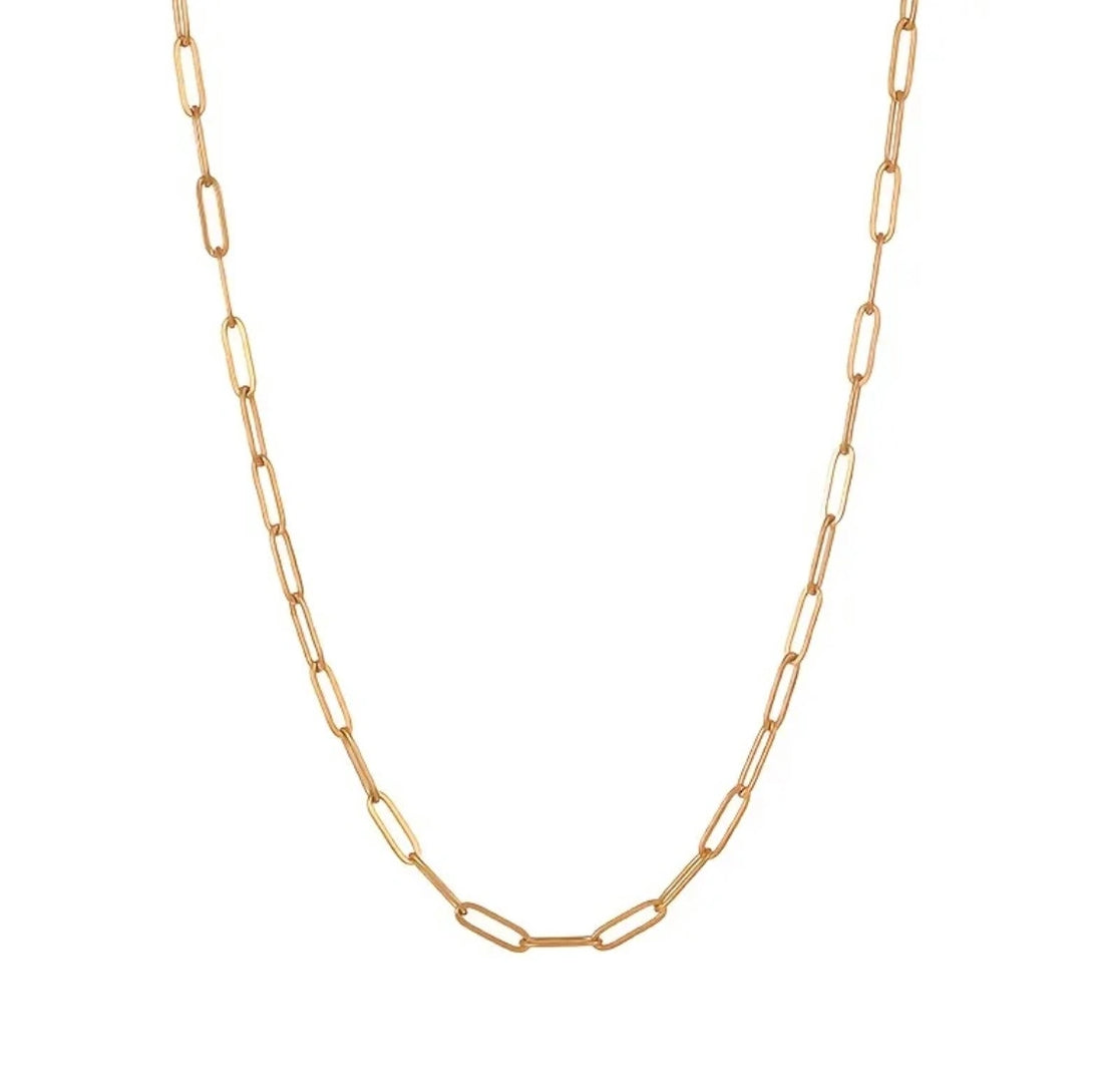 Rectangle Link Chain Necklace for Women – 18K Gold Plated Stainless Steel Jewellery in Pakistan