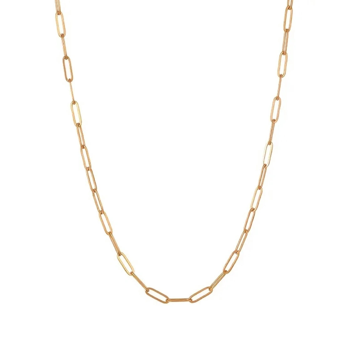 Modern Rectangle Link Necklace – Anti Tarnish Daily Wear Gold Plated Chain for Women Pakistan