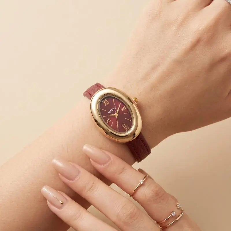 Naidu Scarlet Luxe Women Strap Watch featuring a luxurious design and elegant strap, perfect for office wear jewellery Pakistan and sophisticated everyday styling.