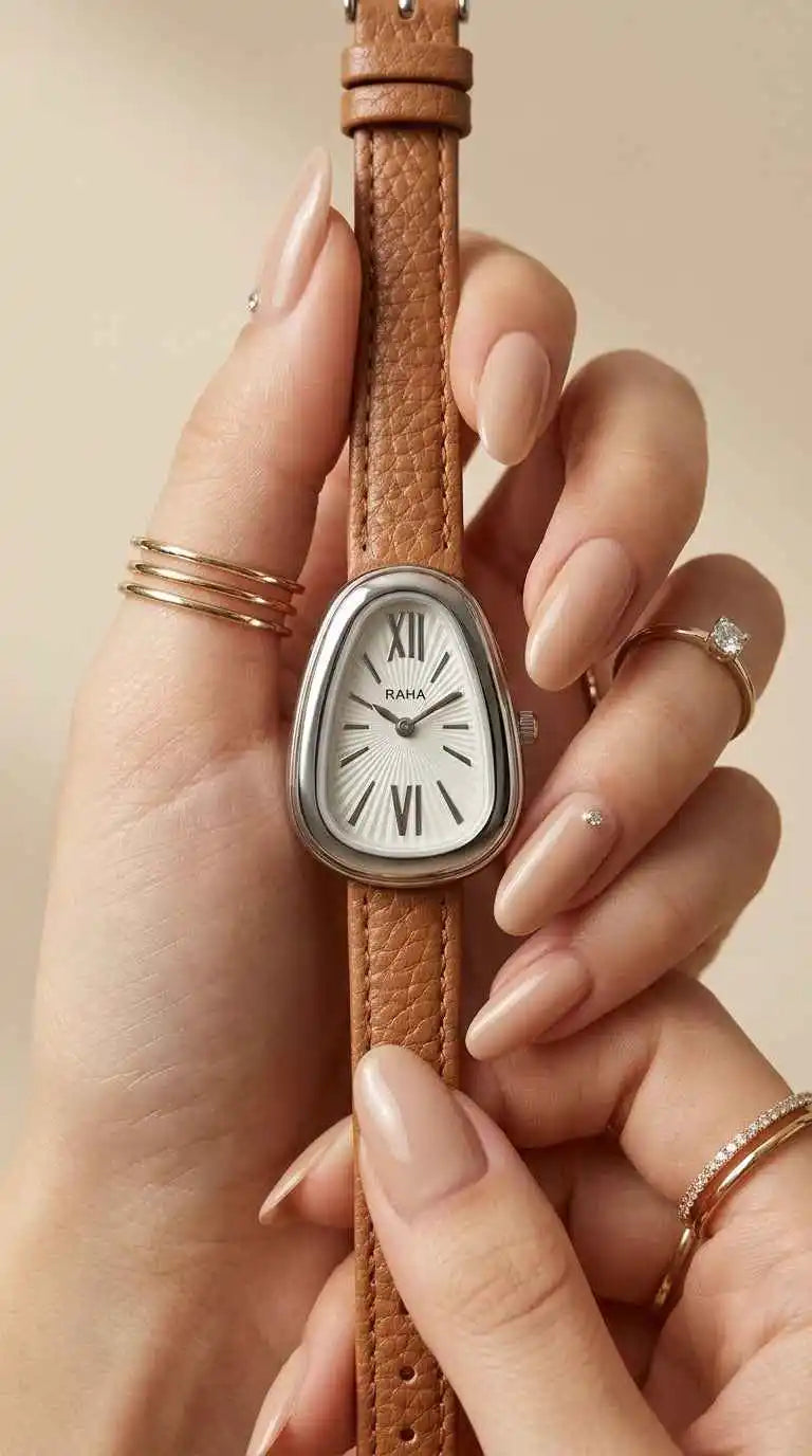 Raha Egg Women Strap Watch for daily wear jewellery Pakistan