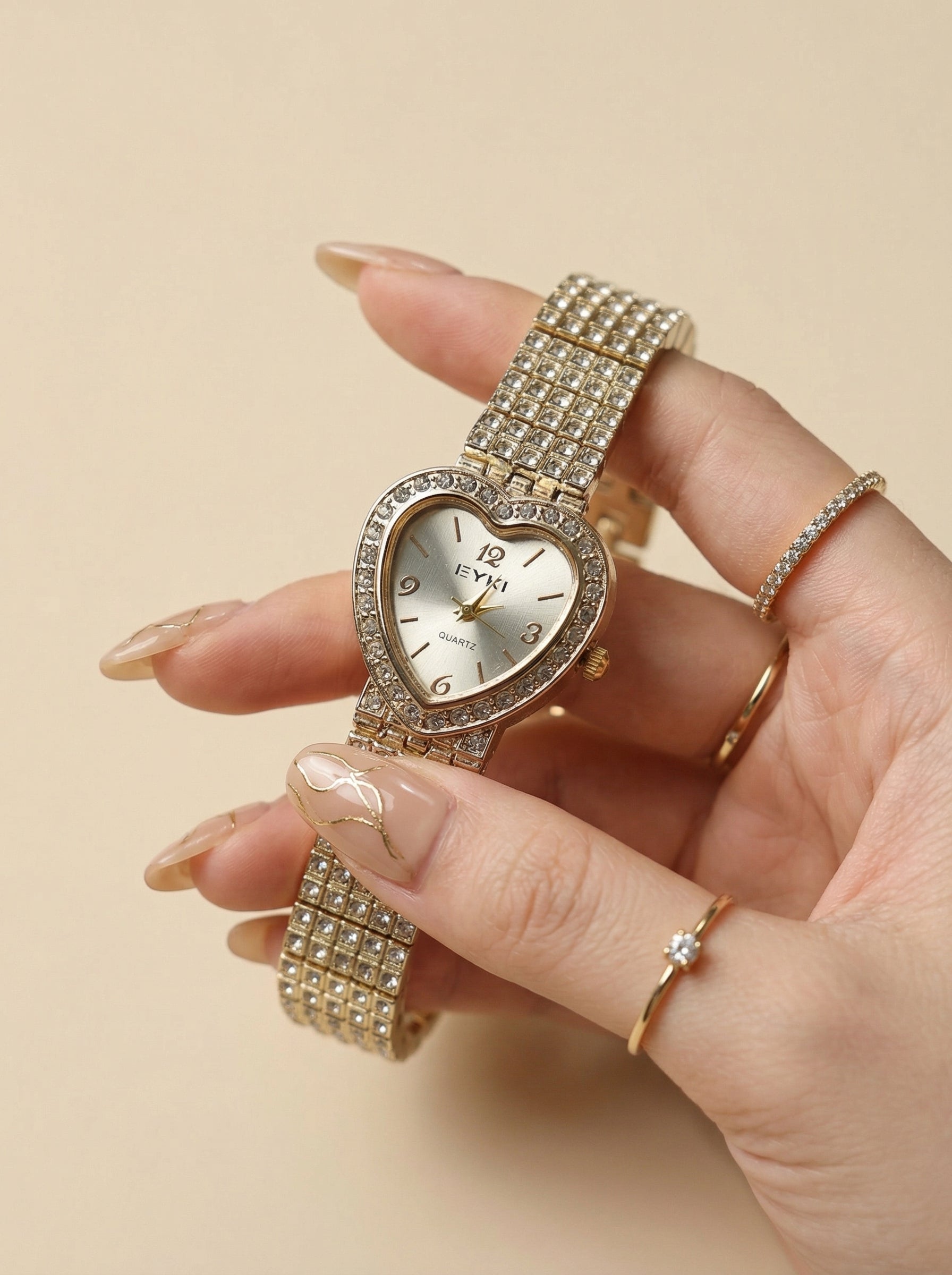 EYKI Love O'Clock Stainless Steel Watch - Golden