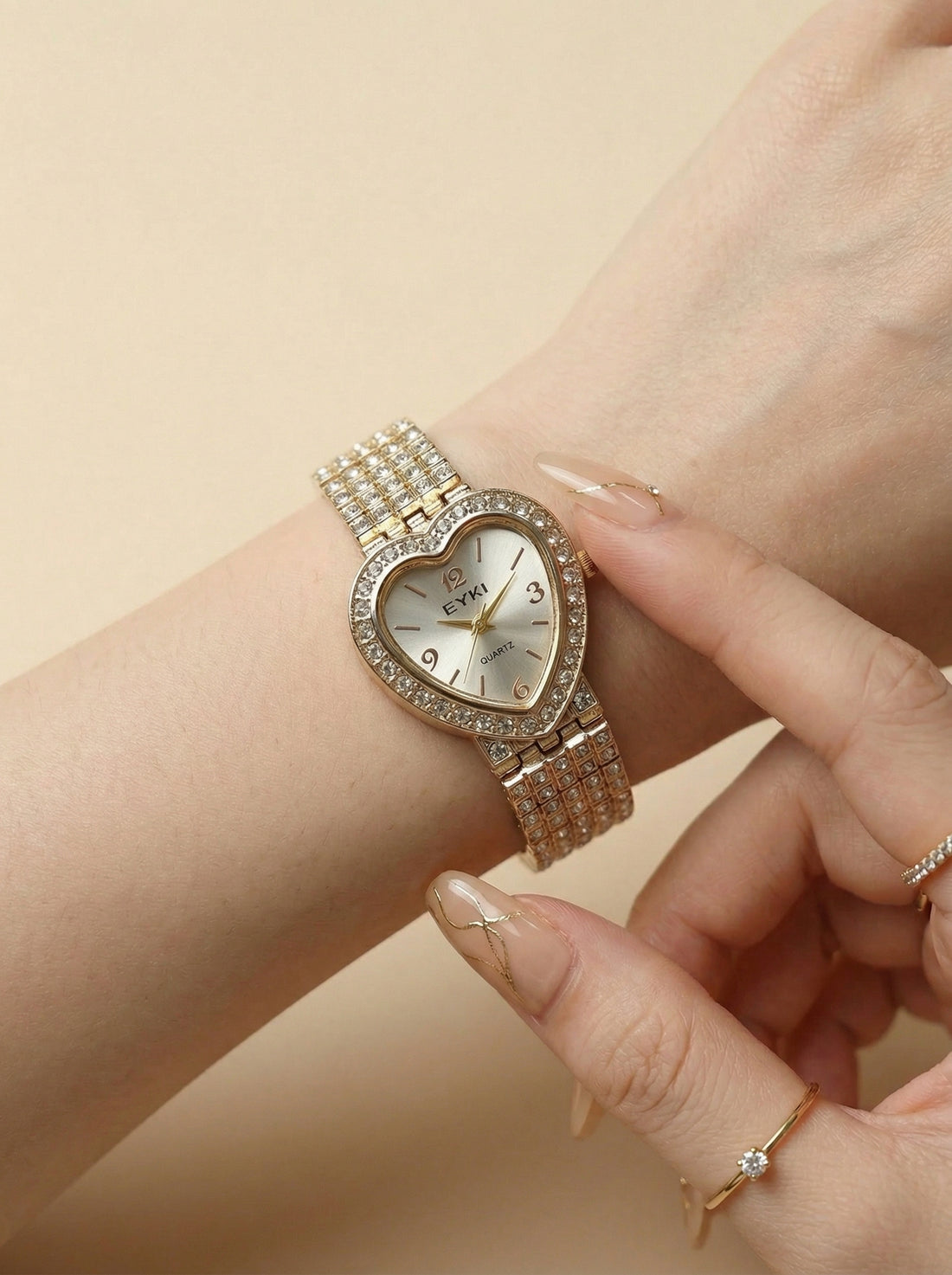 EYKI Love O'Clock Stainless Steel Watch - Golden