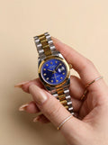 Rol-ex Blue Dial Delight DateJust Women Watch - Plain Bezel