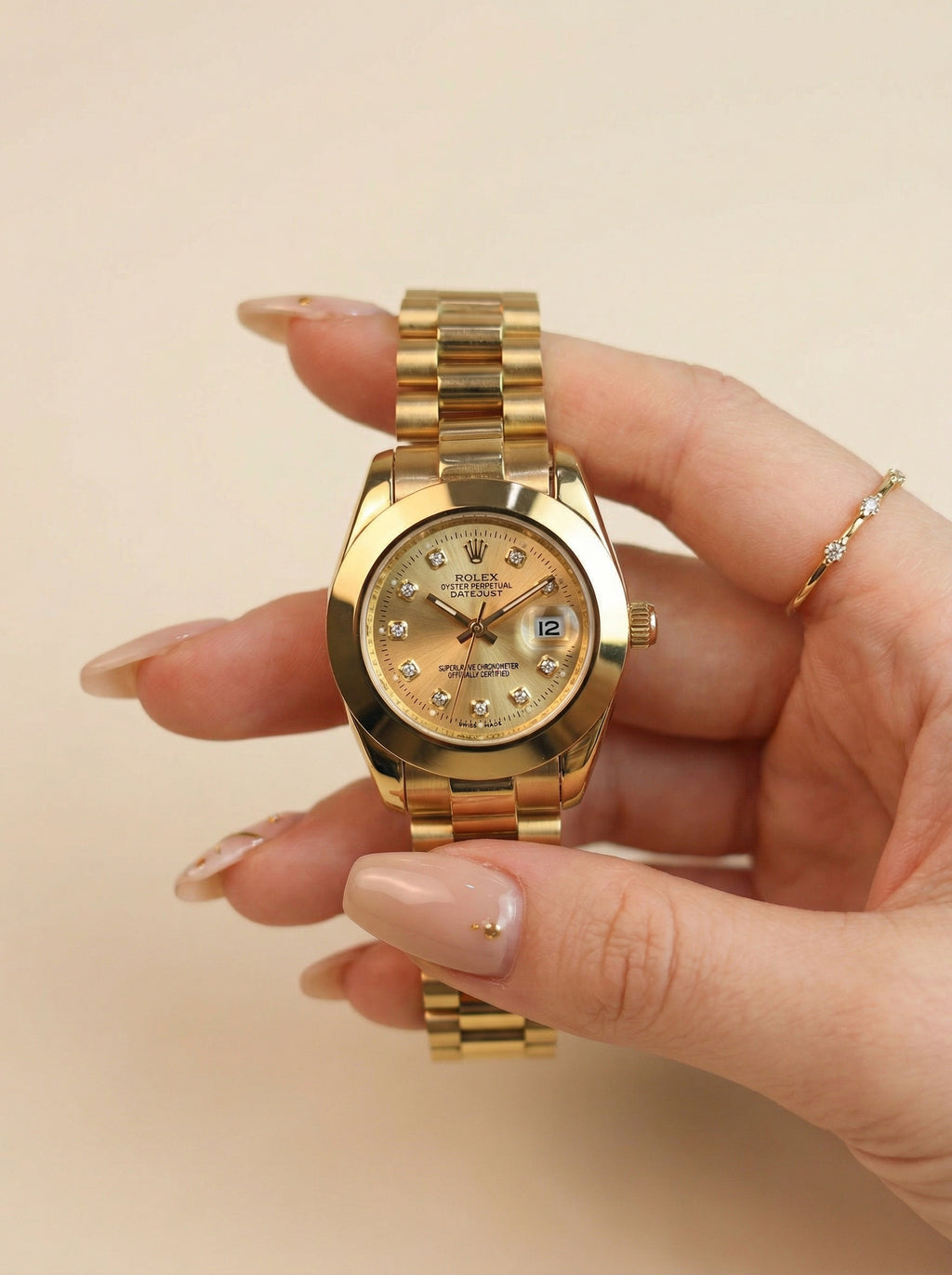 Rol-ex Sunburst Sparkle Women Watch