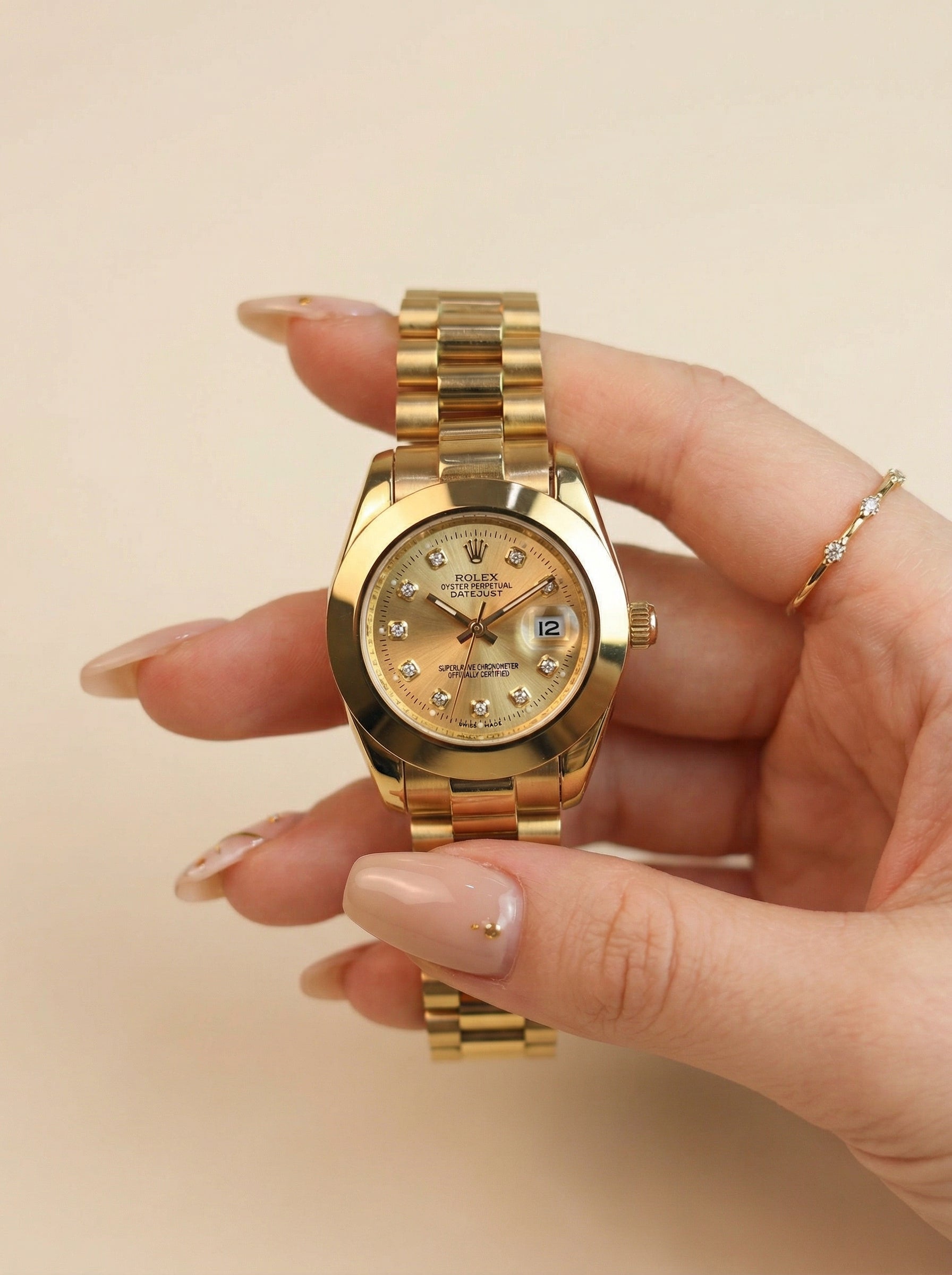Rol-ex Sunburst Sparkle Women Watch