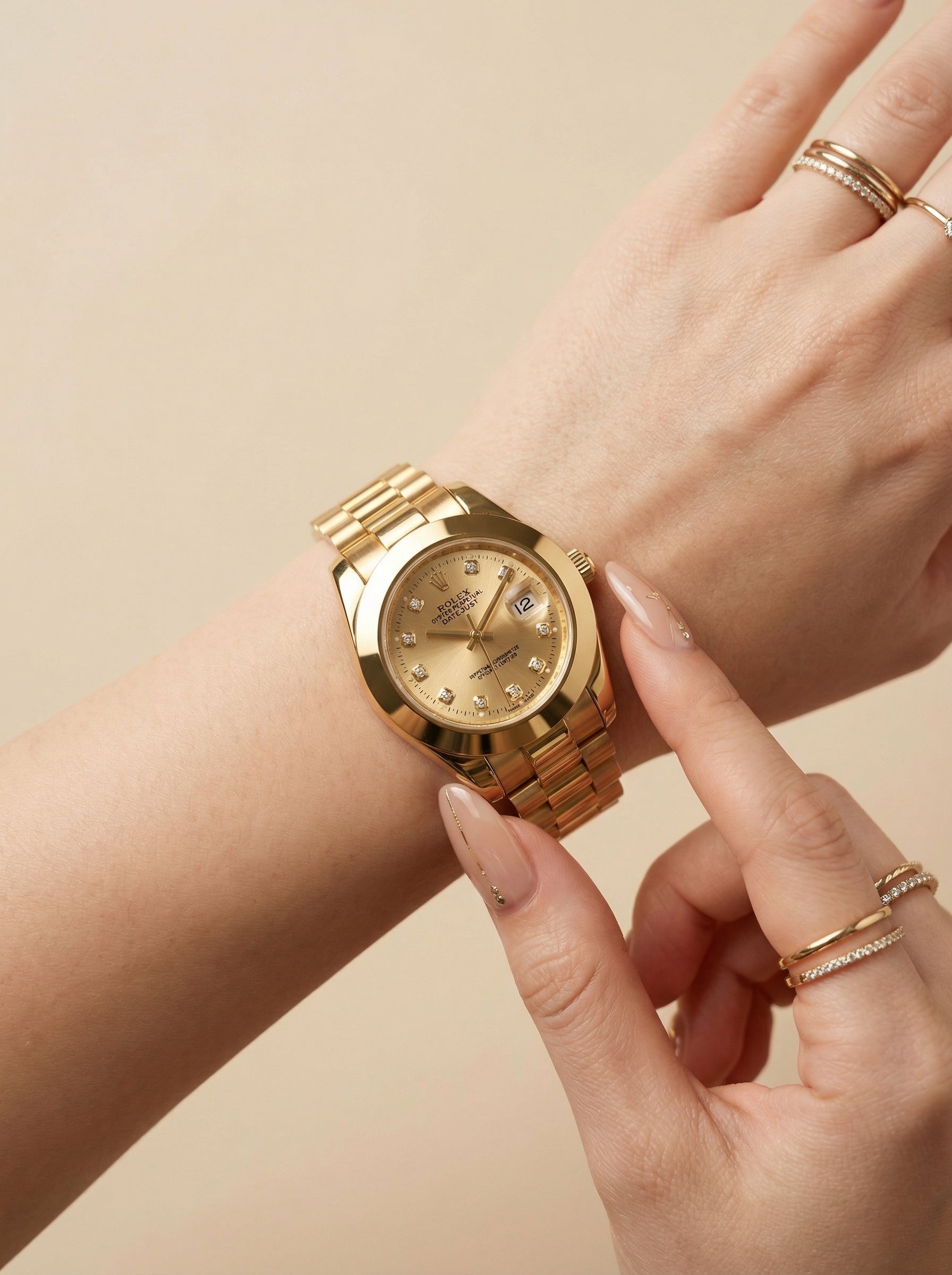 Rol-ex Sunburst Sparkle Women Watch