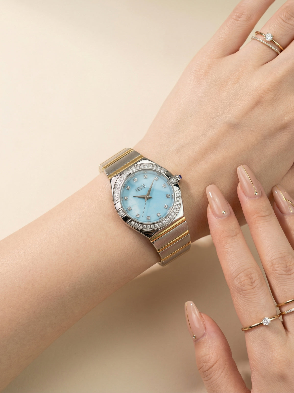 IEKI Azure Elegance Two Tone Women Watch