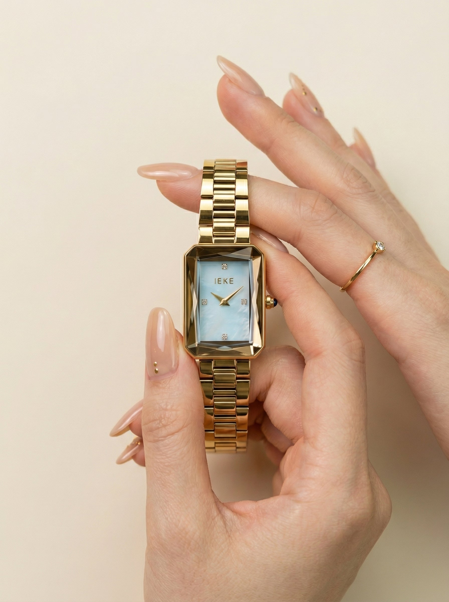 IEKI Stellar Rectangle Skyblue Women Watch