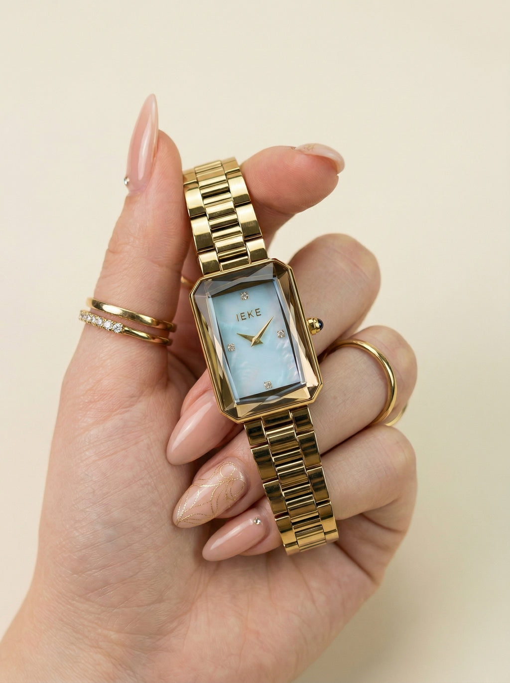 IEKI Stellar Rectangle Skyblue Women Watch