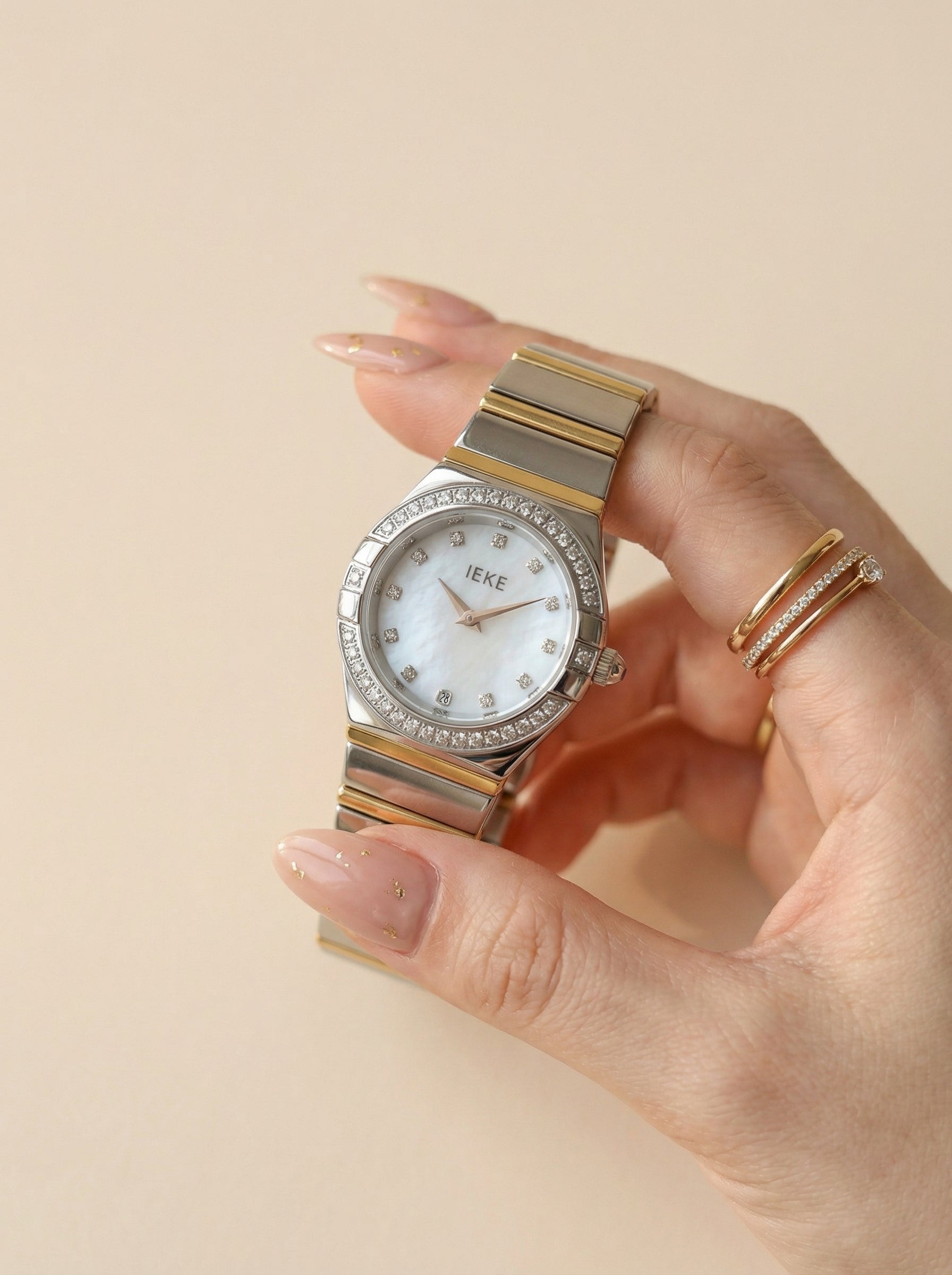 IEKE Ivory Gleam Two-Tone Women Watch